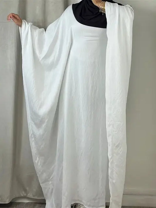 Elegant Linen Butterfly Batwing Abaya for Women - Ramadan Eid Collection