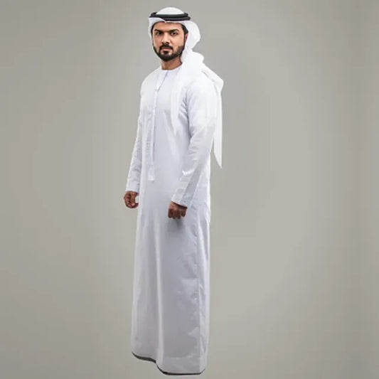 Elegant White Emirati Thobe 