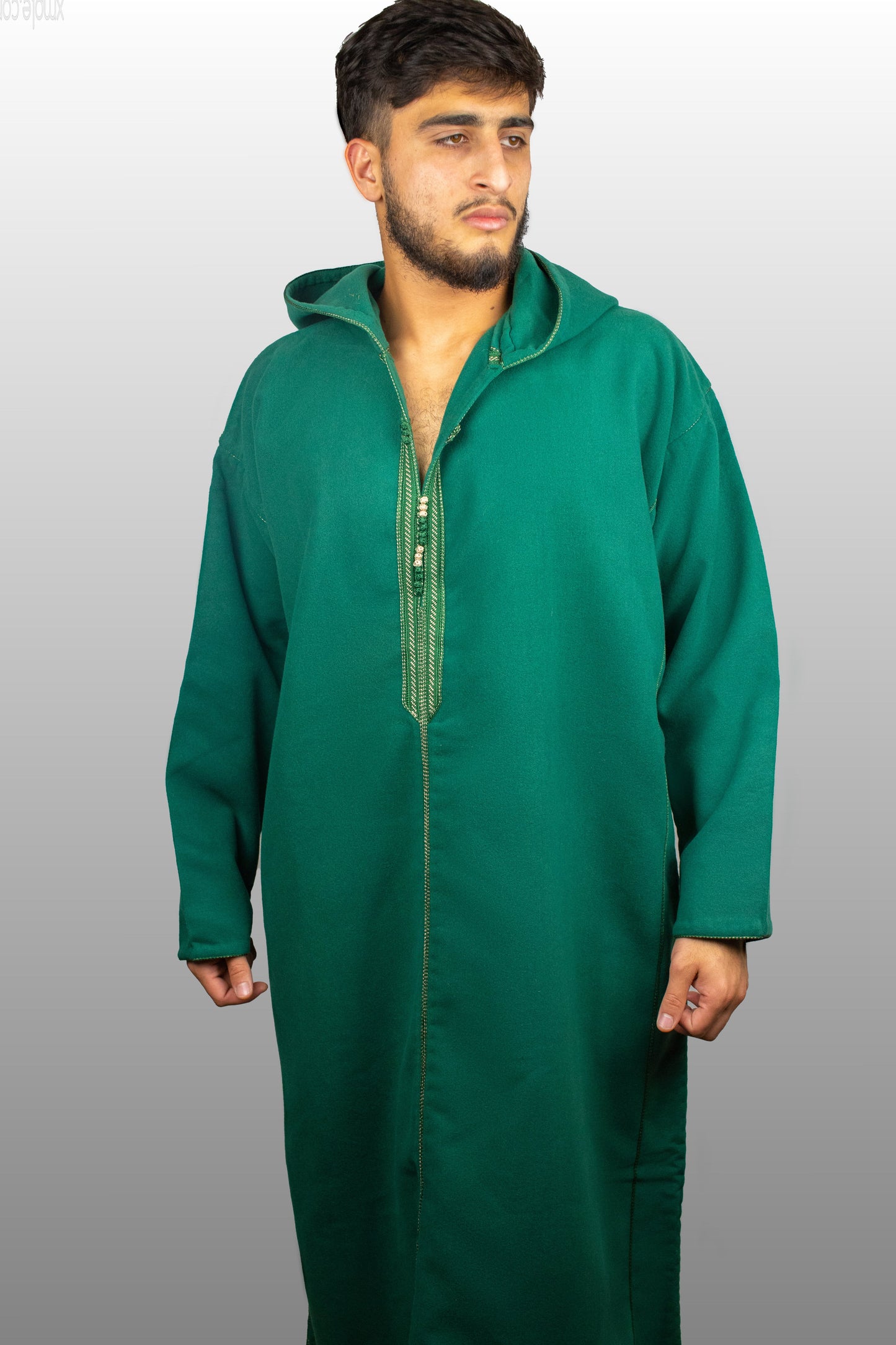 Emerald green hooded thobe