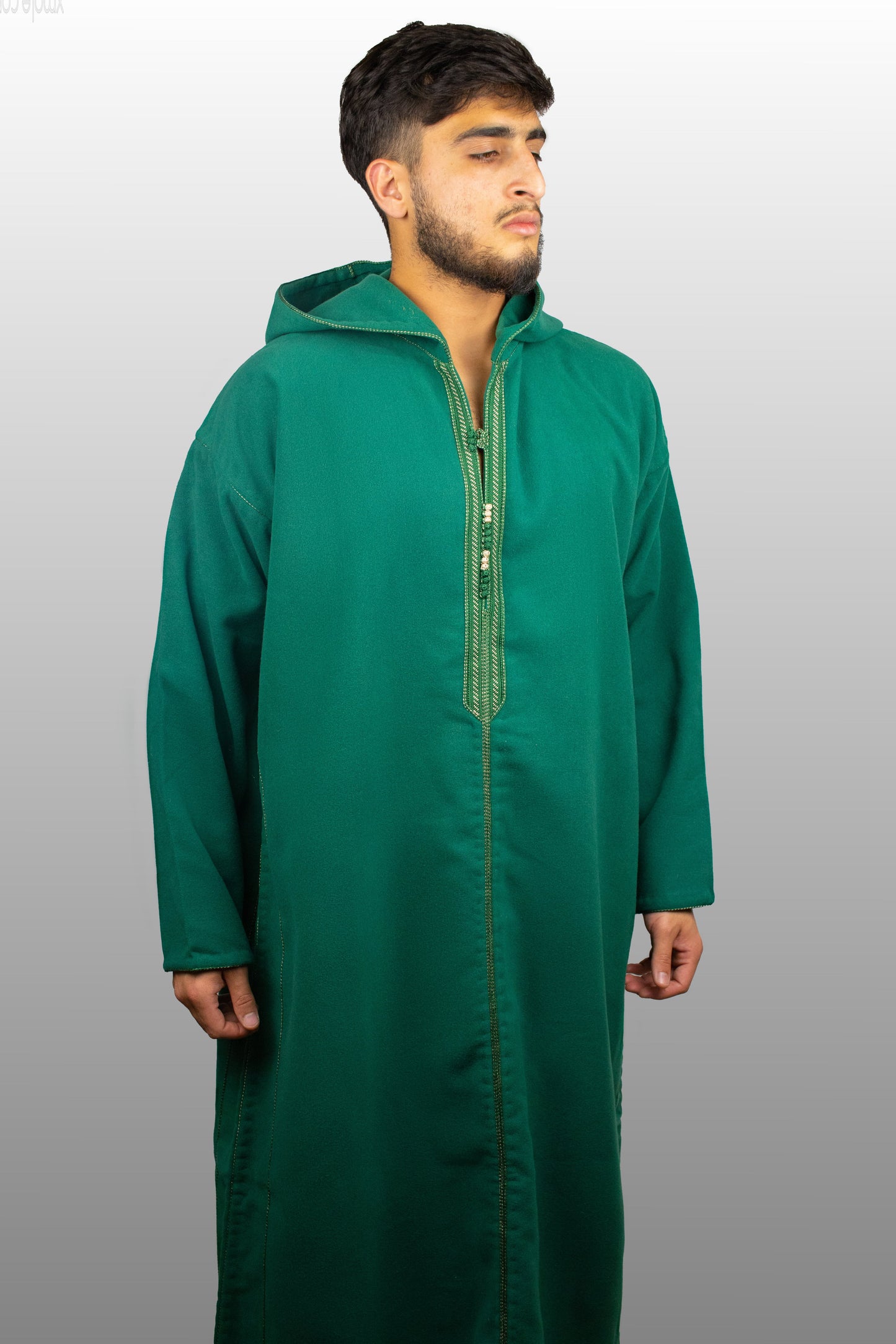 Emerald green hooded thobe