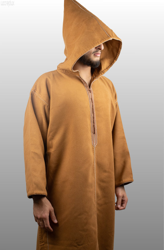 Caramel Hooded Moroccan thobe