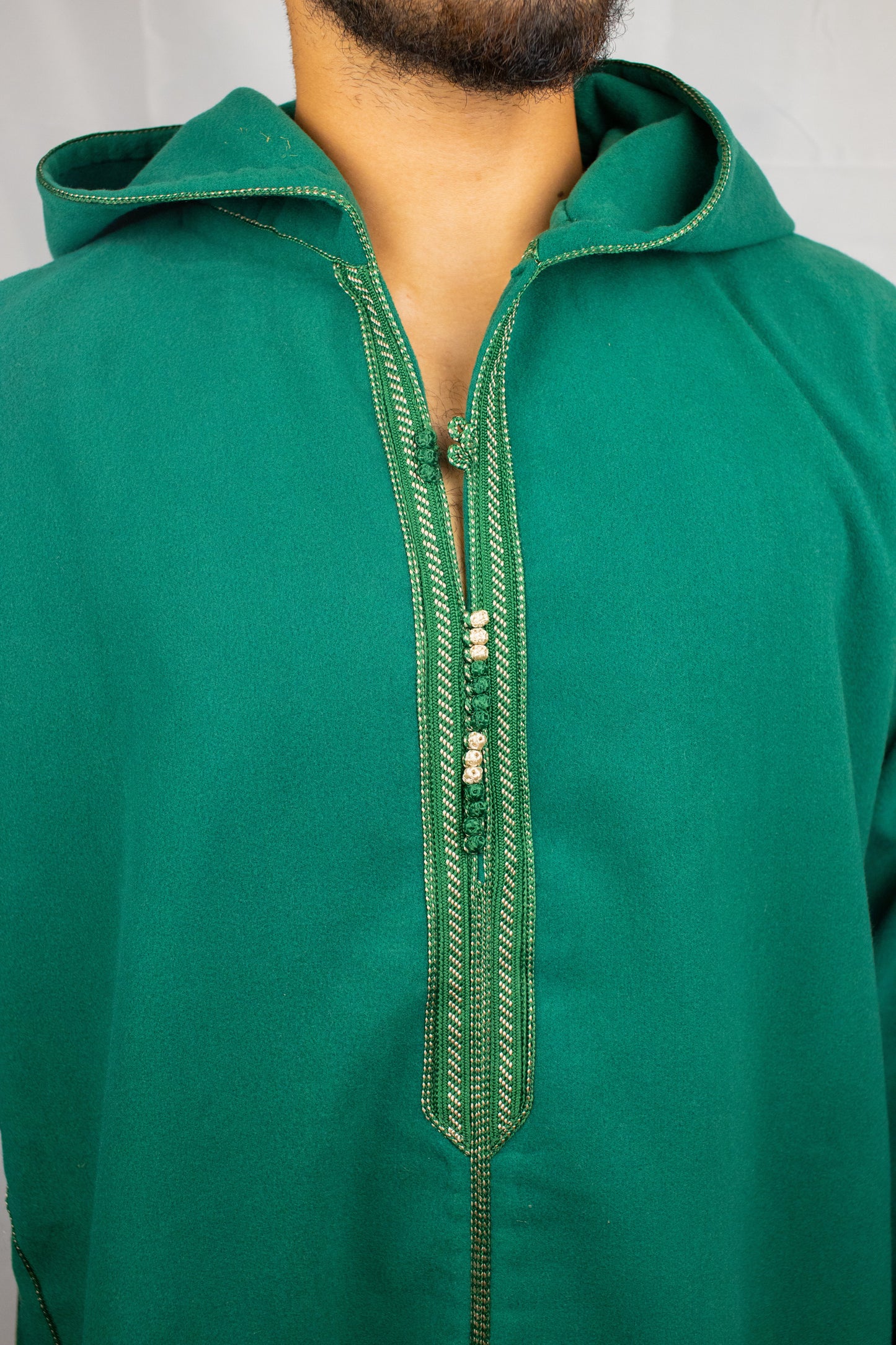 Emerald green hooded thobe