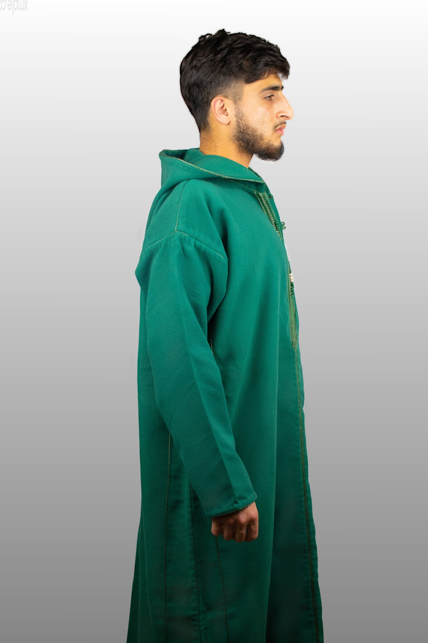 Emerald green hooded thobe