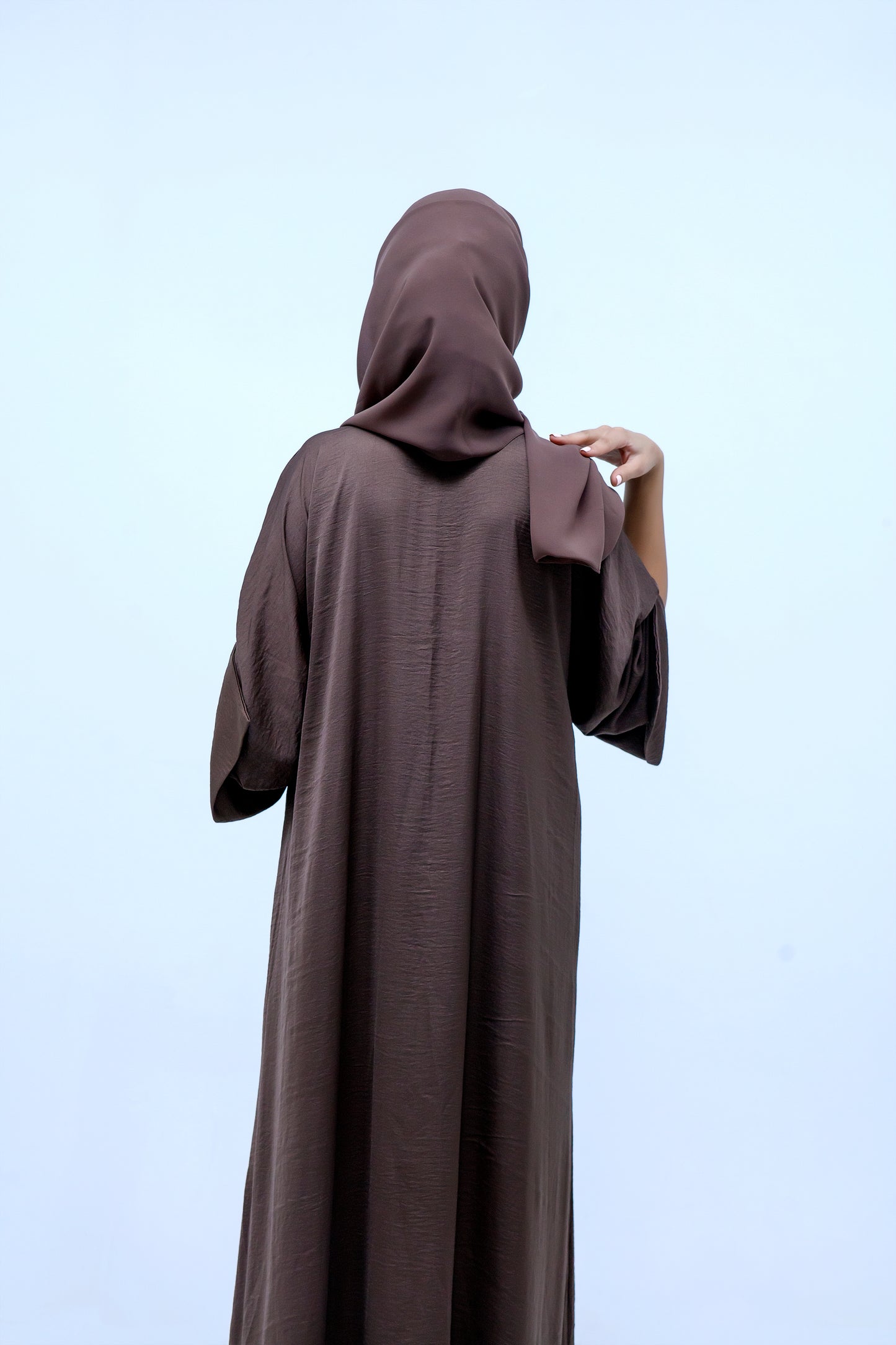 Satin Brown Abaya & Hijab