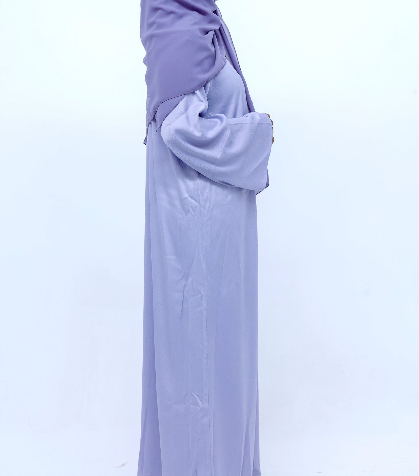 Satin Lilac Abaya and Hijab