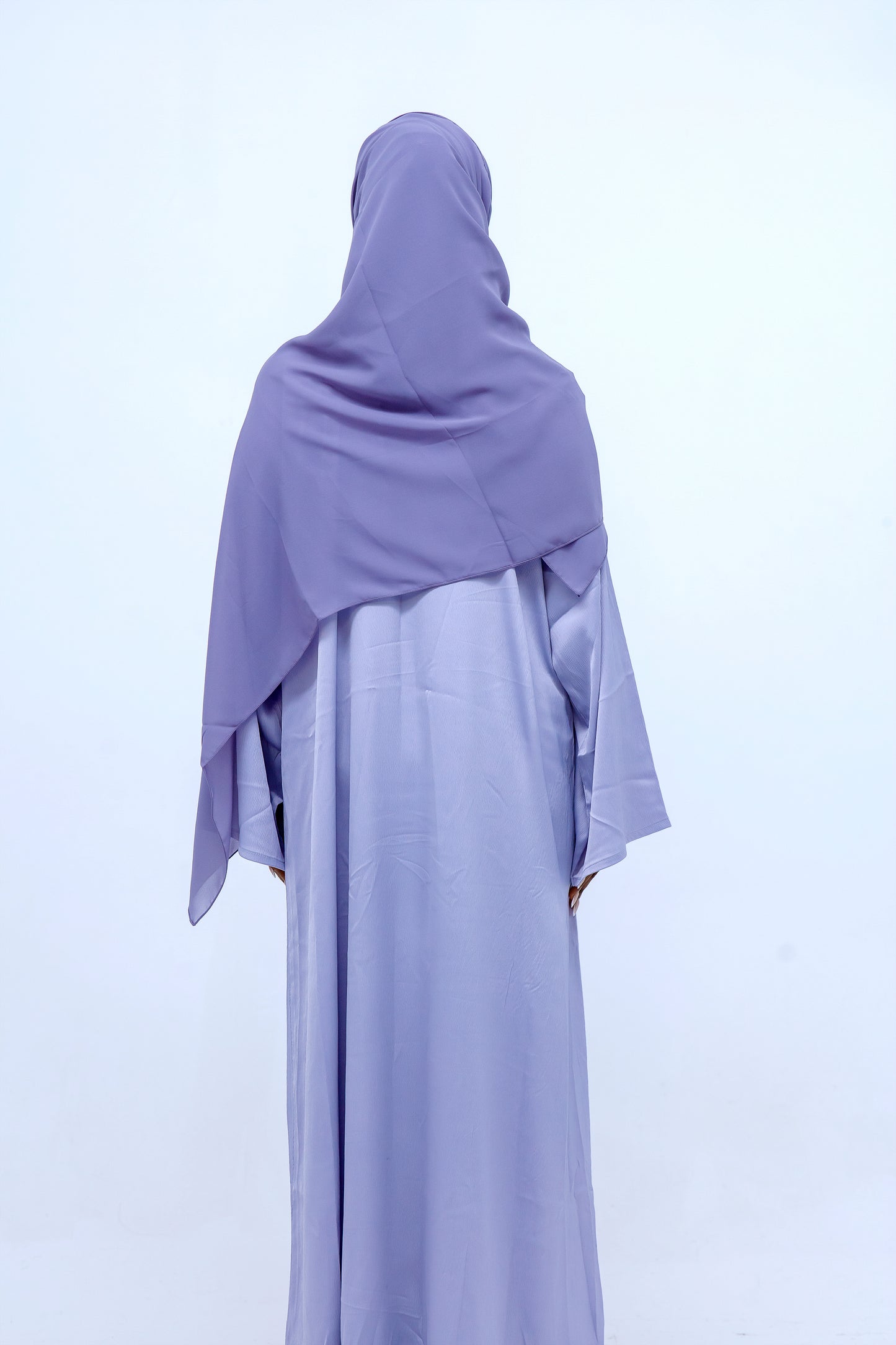 Satin Lilac Abaya and Hijab