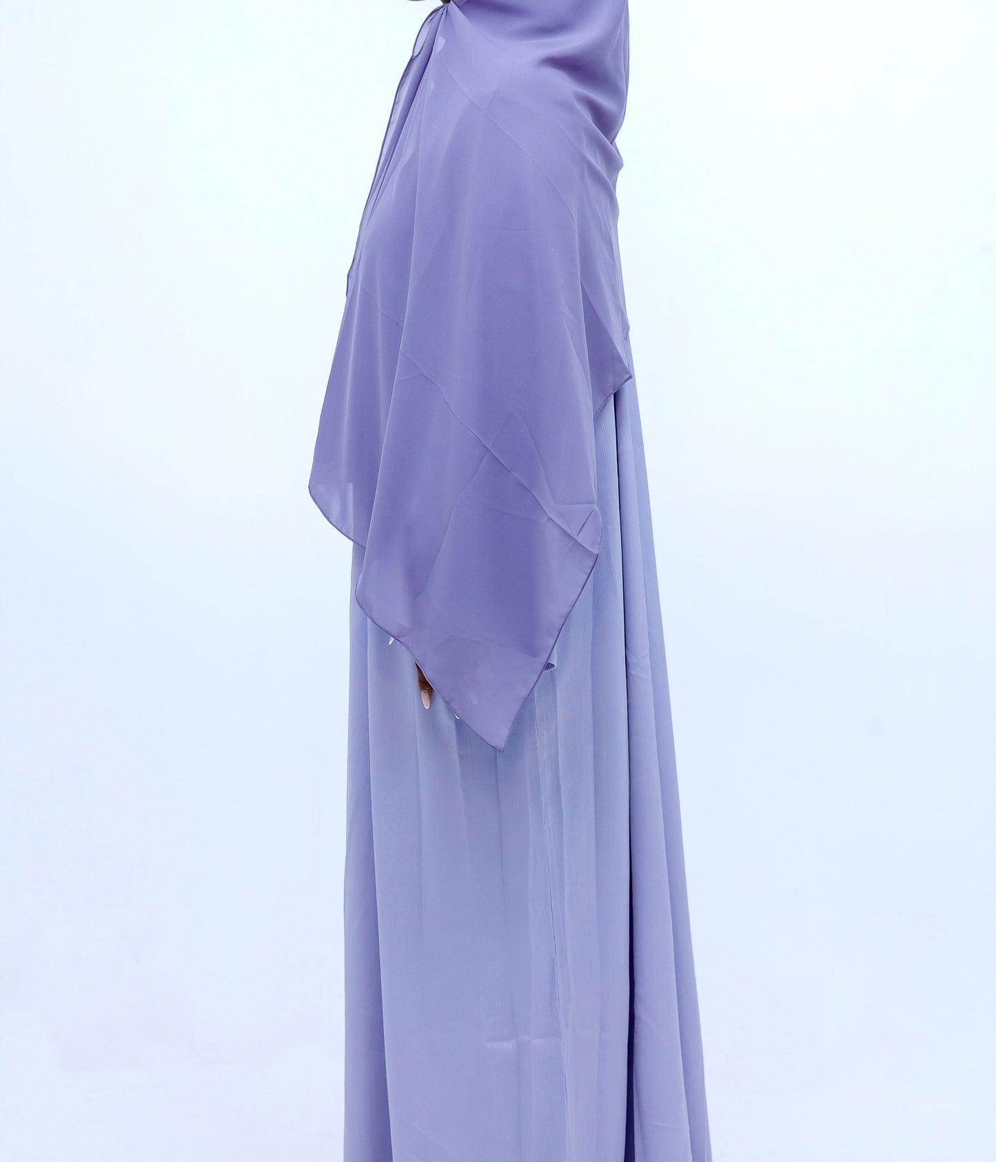 Satin Lilac Abaya and Hijab