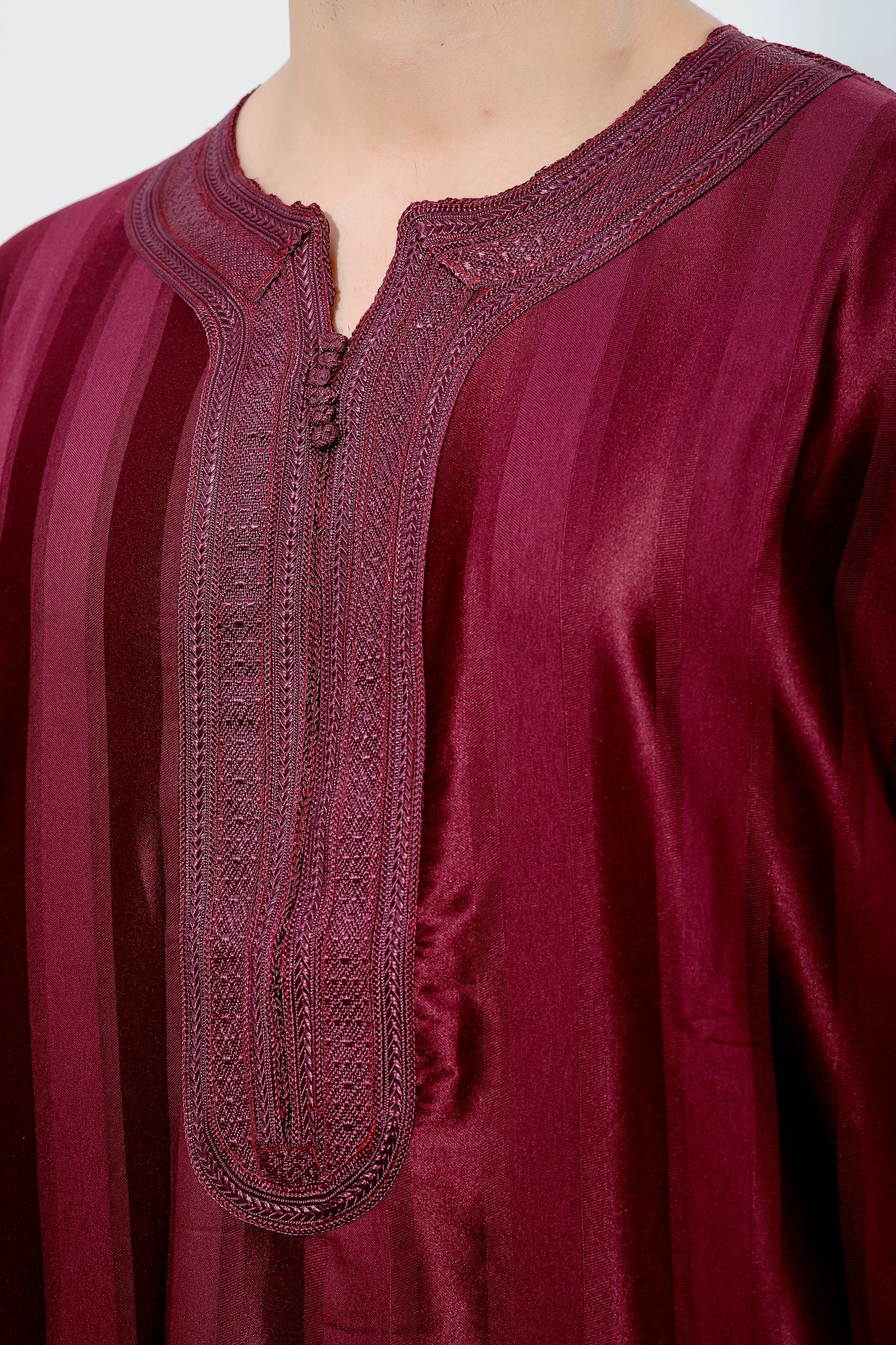 Burgundy red Moroccan thobe